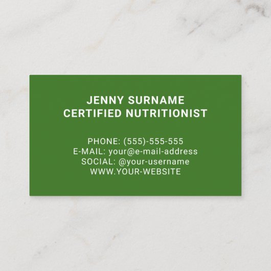 ストロベリーフォトヘルスコーチ及び栄養士 名刺 (裏面)