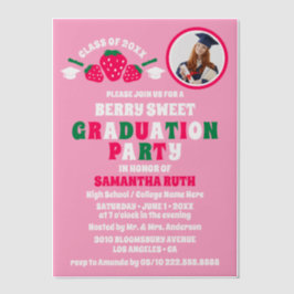 ストロベリーフォト卒業パーティー ベラム紙招待状