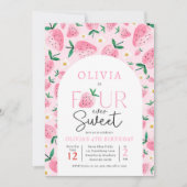 ストロベリーフォーエバースウィートベリー4th誕生日 招待状 (正面)