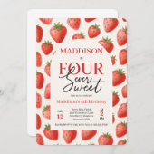 ストロベリーフォーエバースウィート4th誕生日パーティー 招待状 (正面/裏面)