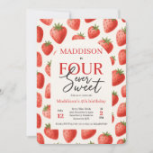 ストロベリーフォーエバースウィート4th誕生日パーティー 招待状 (正面)