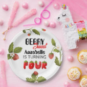 ストロベリーフォー誕生日 ペーパープレート (パーティー)