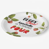 ストロベリーフォー誕生日 ペーパープレート (アングル)