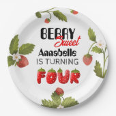ストロベリーフォー誕生日 ペーパープレート (正面)