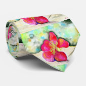 ストロベリーフラワーウォーター絵画カラー ネクタイ (ロール)