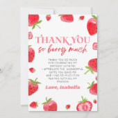 ストロベリーフルーツベリースウィートバースデーパーティー サンキューカード (正面)