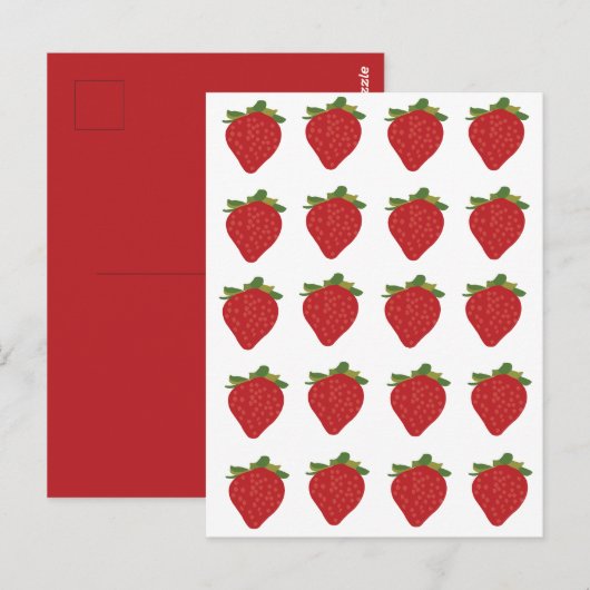 ストロベリーフルーツ甘い夏のイチゴ ポストカード (正面/裏面)