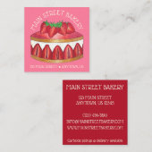 ストロベリーフレイジアーケーキフランスのーパティシシェフベーカリー スクエア名刺 (正面/裏面)