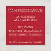 ストロベリーフレイジアーケーキフランスのーパティシシェフベーカリー スクエア名刺 (裏面)