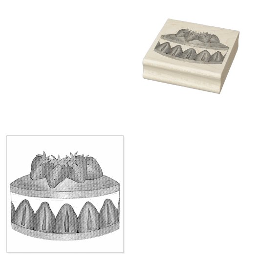 ストロベリーフレイジアーケーキフランスのーパティシシェフベーカリー ラバースタンプ (押印)