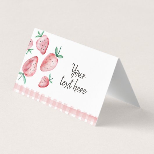 ストロベリーフードラベルテントベリースイーツ誕生日 名刺 (裏面)