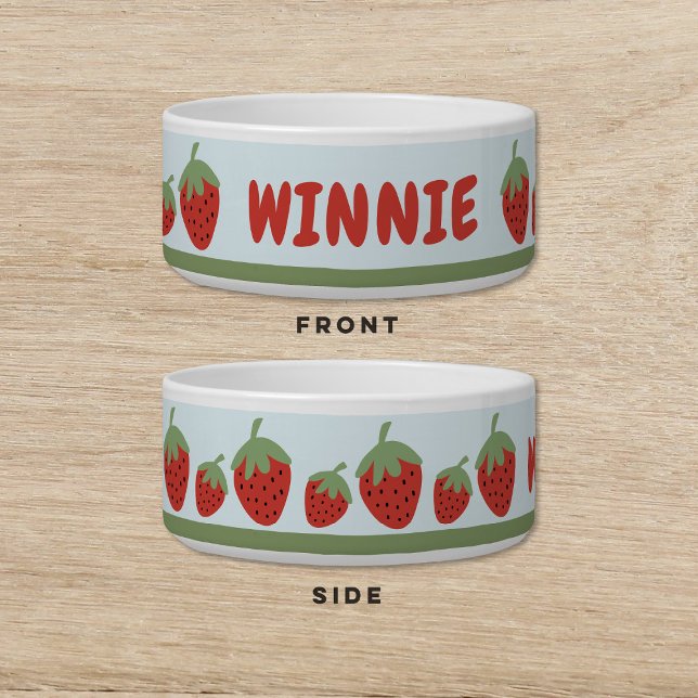 ストロベリーブルードッグキャットペット ボウル (クリエイターアップロード済み)