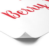 ストロベリーブルーベリーウォーターカラー誕生日へようこそ ポスター (角)