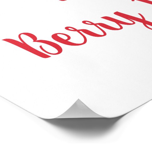 ストロベリーブルーベリーウォーターカラー誕生日へようこそ ポスター (角)