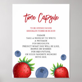 ストロベリーブルーベリーガール誕生日タイムカプセル ポスター