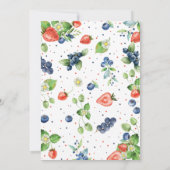 ストロベリーブルーベリースイートベリーファースト誕生日 招待状 (裏面)