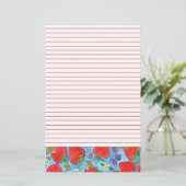 ストロベリーブルーベリービーズレッドライニング 便箋 (スタンド正面)