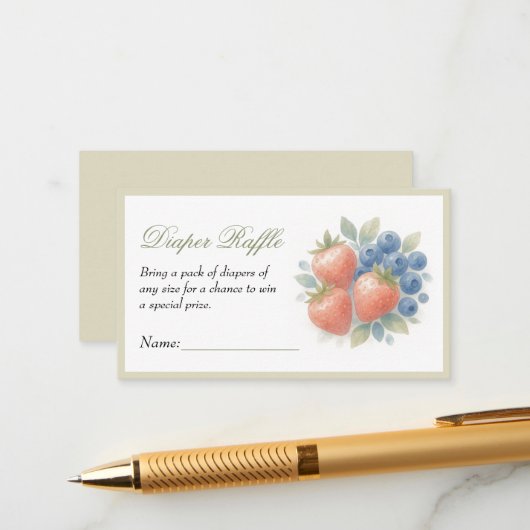 ストロベリーブルーベリーベビーおむつラッフル エンクロージャーカード (正面/裏面インサイチュ)