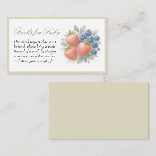 ストロベリーブルーベリーベビーブックスベビー エンクロージャーカード (正面/裏面)