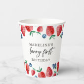 ストロベリーブルーベリーベリースイートガール誕生日 紙コップ (正面)