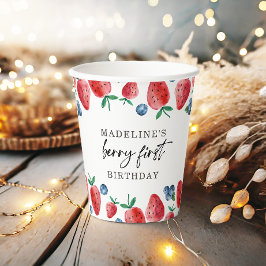 ストロベリーブルーベリーベリースイートガール誕生日 紙コップ