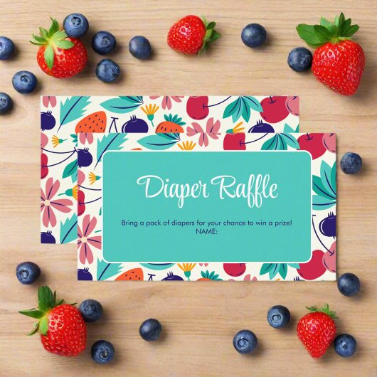 ストロベリーブルーベリーベリースイートベビーシャワー エンクロージャーカード