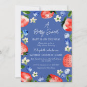 ストロベリーブルーベリーベリースウィートボーイベビーシャワー 招待状 (正面)