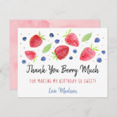 ストロベリーブルーベリーベリースウィート誕生日 サンキューカード (正面/裏面)