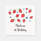 ストロベリーブルーベリーベリースウィート誕生日 スタンダードカクテルナプキン (正面)