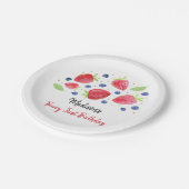 ストロベリーブルーベリーベリースウィート誕生日 ペーパープレート (アングル)