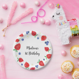 ストロベリーブルーベリーベリースウィート誕生日 ペーパープレート