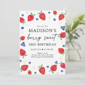 ストロベリーブルーベリーベリースウィート誕生日 招待状 (スタンド正面)