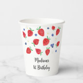 ストロベリーブルーベリーベリースウィート誕生日 紙コップ (裏面)