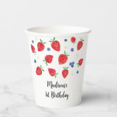 ストロベリーブルーベリーベリースウィート誕生日 紙コップ (正面)
