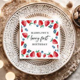 ストロベリーブルーベリーベリーファースト・ガール1st誕生日 スタンダードランチョンナプキン