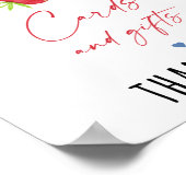 ストロベリーブルーベリー誕生日ギフトサイン ポスター (角)