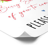 ストロベリーブルーベリー誕生日フェイスサイン ポスター (角)