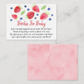 ストロベリーブルーベリー赤ちゃんシャワーブックリクエスト エンクロージャーカード (正面/裏面)