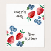 ストロベリーブルーベリー食品ラベルテントベリースイーツ 名刺 (外部フラット)