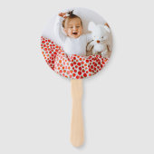 ストロベリーブルーベリー1st女の子の誕生日パーティー写真 ハンドファン (裏面)