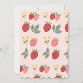 ストロベリーブーケ花の赤ちゃんシャワー 招待状 (裏面)