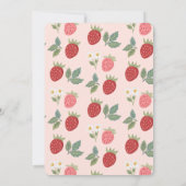 ストロベリーブーケ花の赤ちゃんシャワー 招待状 (裏面)