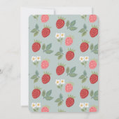 ストロベリーブーケ花の赤ちゃんシャワー 招待状 (裏面)