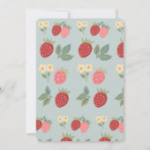 ストロベリーブーケ花の赤ちゃんシャワー 招待状 (裏面)