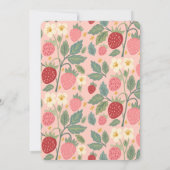 ストロベリーブーケ花の赤ちゃんシャワー 招待状 (裏面)