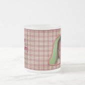 ストロベリープレイドカスタマイズ可能フォトマグカップ フロストグラスマグカップ (中央)