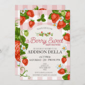 ストロベリーベイビーシャワー | とってもスイート 招待状 (正面/裏面)