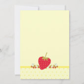 ストロベリーベビーの最初の誕生日パーティーの招待 招待状 (裏面)