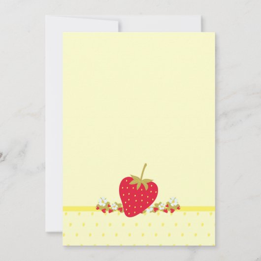 ストロベリーベビーの最初の誕生日パーティーの招待 招待状 (裏面)