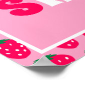 ストロベリーベビーガールシャワーベリースイートウェルカム ポスター (角)